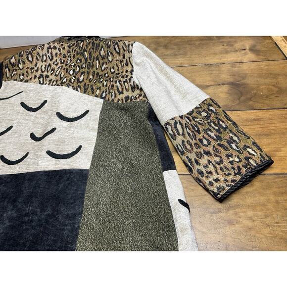 VINTAGE Ali Miles Tapestry Patchwork Jacket Animal Print 3/4 Sleeve Size Small - Picture 15 of 15